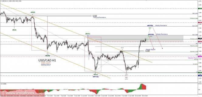 Technical analysis of USD/CAD for January 19, 2017